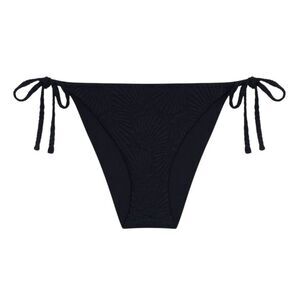 Chelsea Womens/Ladies Scallop Textured Side Tie Bikini Bottoms / Black